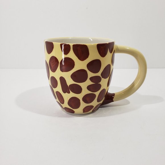 Pier 1 Giraffe Mug Hand Painted Surprise Baby Giraffe Inside, Set of 2 Cups - Picture 1 of 10
